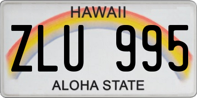 HI license plate ZLU995