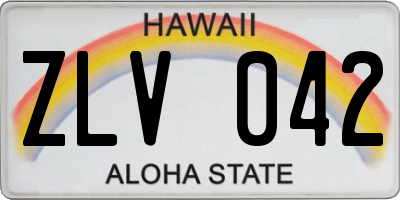 HI license plate ZLV042