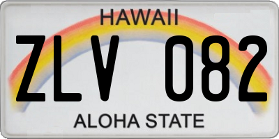 HI license plate ZLV082