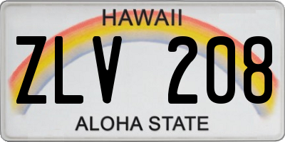 HI license plate ZLV208