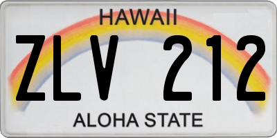HI license plate ZLV212