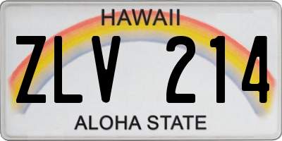 HI license plate ZLV214