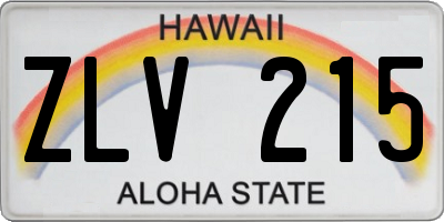HI license plate ZLV215