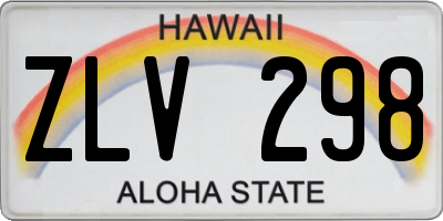 HI license plate ZLV298