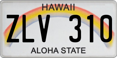 HI license plate ZLV310