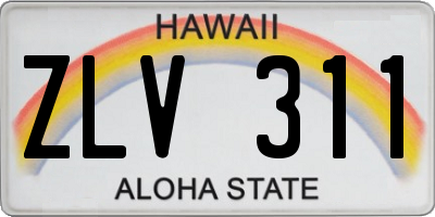 HI license plate ZLV311