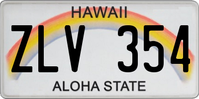 HI license plate ZLV354