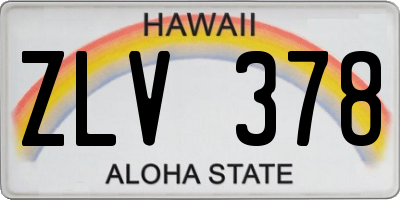 HI license plate ZLV378