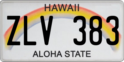 HI license plate ZLV383