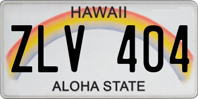 HI license plate ZLV404
