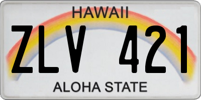 HI license plate ZLV421