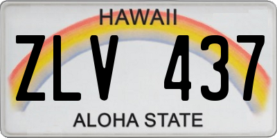 HI license plate ZLV437