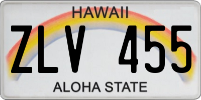 HI license plate ZLV455