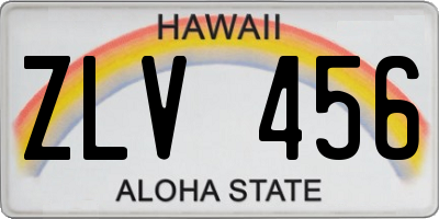 HI license plate ZLV456