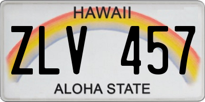 HI license plate ZLV457