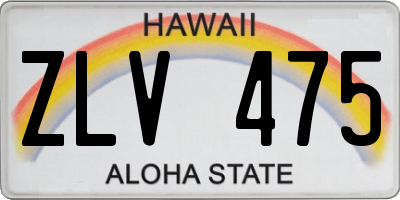 HI license plate ZLV475