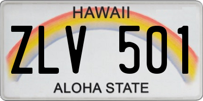 HI license plate ZLV501