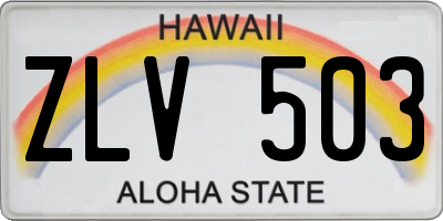 HI license plate ZLV503
