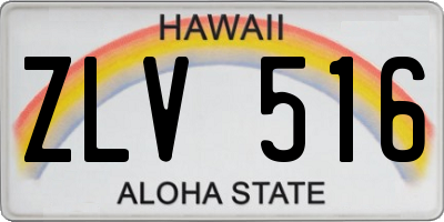 HI license plate ZLV516