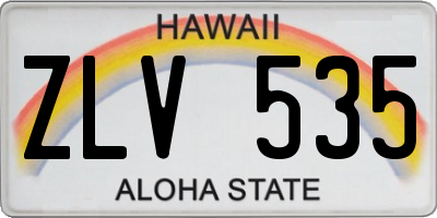 HI license plate ZLV535
