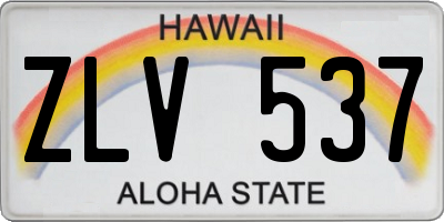 HI license plate ZLV537