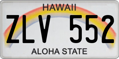 HI license plate ZLV552