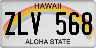 HI license plate ZLV568