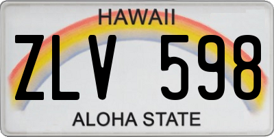 HI license plate ZLV598