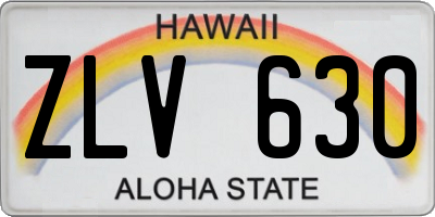 HI license plate ZLV630