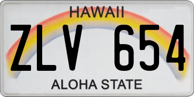 HI license plate ZLV654