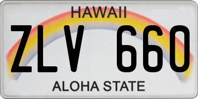 HI license plate ZLV660
