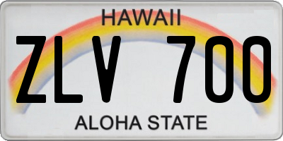 HI license plate ZLV700