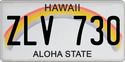 HI license plate ZLV730