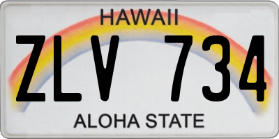 HI license plate ZLV734