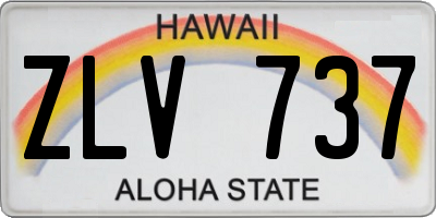 HI license plate ZLV737