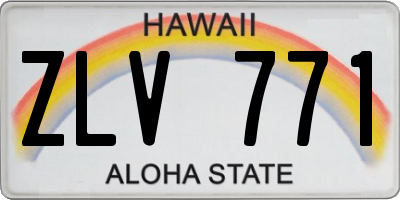 HI license plate ZLV771