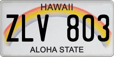 HI license plate ZLV803