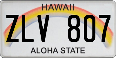 HI license plate ZLV807