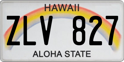 HI license plate ZLV827