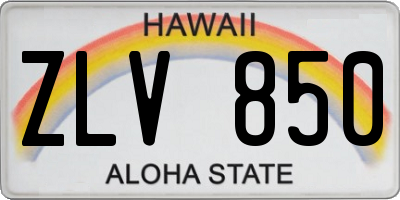 HI license plate ZLV850