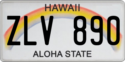 HI license plate ZLV890