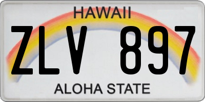 HI license plate ZLV897