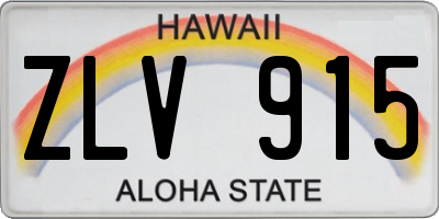 HI license plate ZLV915