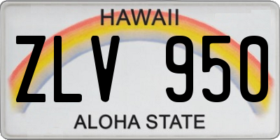 HI license plate ZLV950