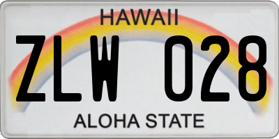 HI license plate ZLW028