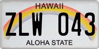 HI license plate ZLW043