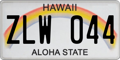 HI license plate ZLW044