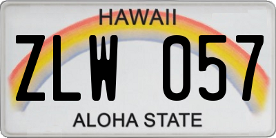 HI license plate ZLW057