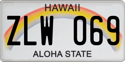 HI license plate ZLW069