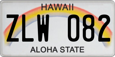 HI license plate ZLW082